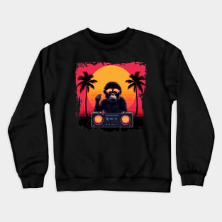 Cool summer monkey ape dj design Crewneck Sweatshirt